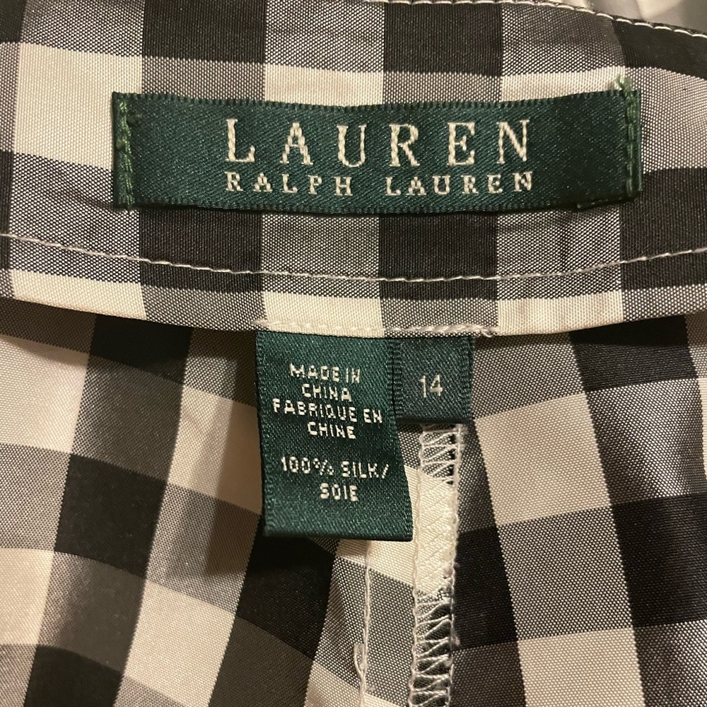 Lauren Ralph Lauren Black and White Gingham Cropped Pants